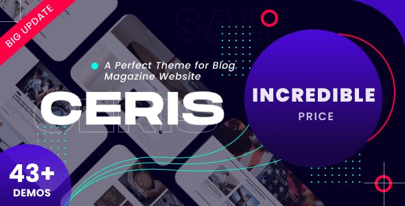 Ceris Magazine and Blog WordPress Theme 5.5