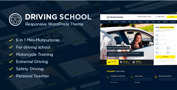 Driving School WordPress Theme 1.4.9