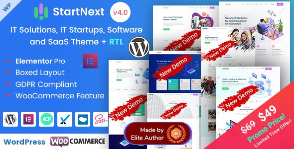 StartNext Elementor IT and Business Theme 5.3